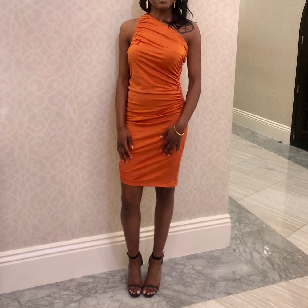 Burnt Orange Rouge dress